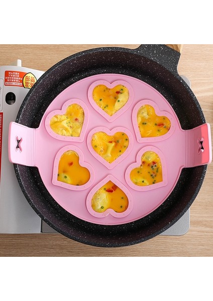 H Tarzı Silikon Gözleme Kalıbı 7 Delik Dairesel Kızarmış Yumurta Kalıpları Yapışmaz Çevirmeli Gözleme Makinesi Omlet Yumurta Formları Yüzükler Kalıp Mutfak Aletleri (Yurt Dışından)