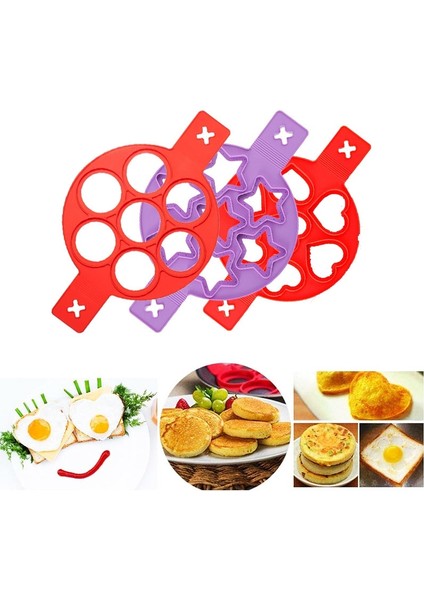 H Tarzı Silikon Gözleme Kalıbı 7 Delik Dairesel Kızarmış Yumurta Kalıpları Yapışmaz Çevirmeli Gözleme Makinesi Omlet Yumurta Formları Yüzükler Kalıp Mutfak Aletleri (Yurt Dışından)