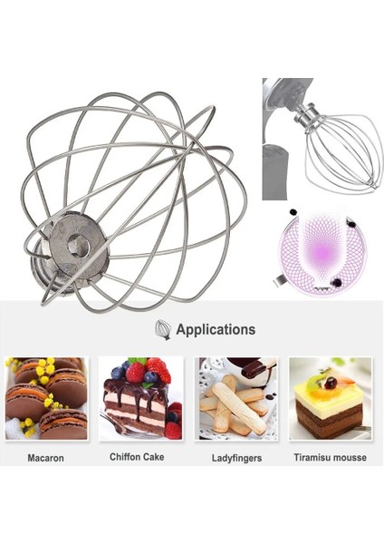 Paslanmaz Çelik Tel Kırbaç Mikser Eklenti Krem Blender Kırbaç Yumurta Çırpıcı Standlı Mikser K45WW Mutfak Çırpma Aksesuarları Yumurta Araçları (Yurt Dışından)