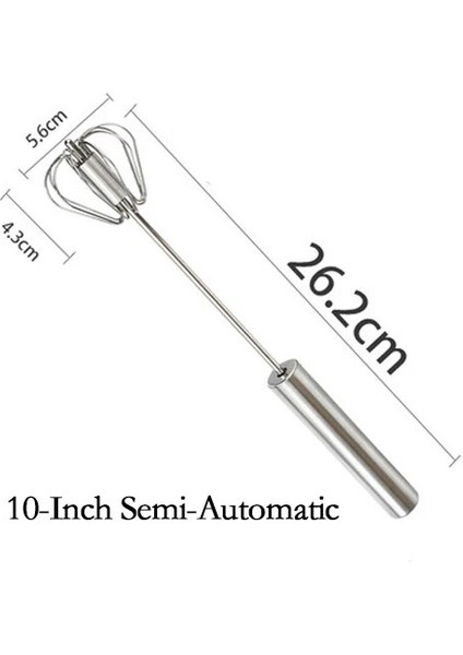 10INÇ Tarzı Yarı Otomatik Mikser Döndür El Yumurta Beate Paslanmaz Kendinden Dönen Çelik Çırpma Kremi Karıştırma El Blenderi Yumurta Mutfak Aletleri (Yurt Dışından)