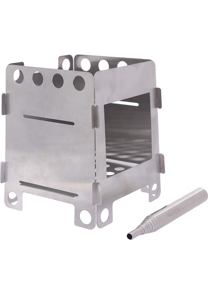 A6 Stili Açık Kamp Mini Odun Sobası Taşınabilir Katlanır Alkol Soba Kart Soba Yürüyüş Sırt Çantasıyla Barbekü Için (Yurt Dışından)