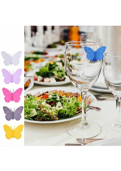 No.2 Tarzı Silikon Kelebek Parti Şarap Cam Marker Charms Içme Buddy Kupası Tanımlama Kupası Tanımlayıcı Bardak Etiketleri Etiket Işaretleri (Yurt Dışından) fiyatları