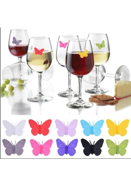 No.2 Tarzı Silikon Kelebek Parti Şarap Cam Marker Charms Içme Buddy Kupası Tanımlama Kupası Tanımlayıcı Bardak Etiketleri Etiket Işaretleri (Yurt Dışından) modelleri