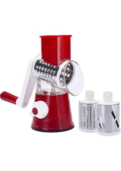 Kırmızı Stil En Li 3'ü 1 Arada Manuel Sebze Kesici Dilimleyici Yuvarlak Mandoline Patates Dilimleyici Spiralizer Manuel Mutfak Robotları Manuel Dilimleyiciler (Yurt Dışından)