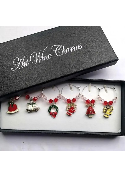 Açık Gri Tarzı 6 Adet Fincan Yüzük Noel Çan Tarzı Şarap Cam Dekor Parti Şarap Cam Bardak Etiketi Ev Mutfak Masa Dekorasyon Aksesuarları (Yurt Dışından) fiyatları