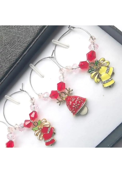 Açık Gri Tarzı 6 Adet Fincan Yüzük Noel Çan Tarzı Şarap Cam Dekor Parti Şarap Cam Bardak Etiketi Ev Mutfak Masa Dekorasyon Aksesuarları (Yurt Dışından) modelleri