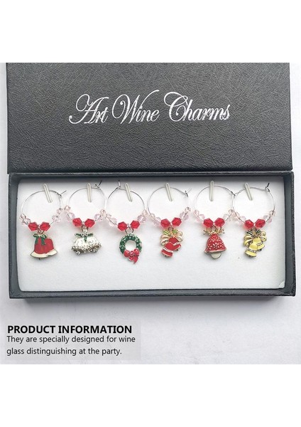 Açık Gri Tarzı 6 Adet Fincan Yüzük Noel Çan Tarzı Şarap Cam Dekor Parti Şarap Cam Bardak Etiketi Ev Mutfak Masa Dekorasyon Aksesuarları (Yurt Dışından) indirimleri