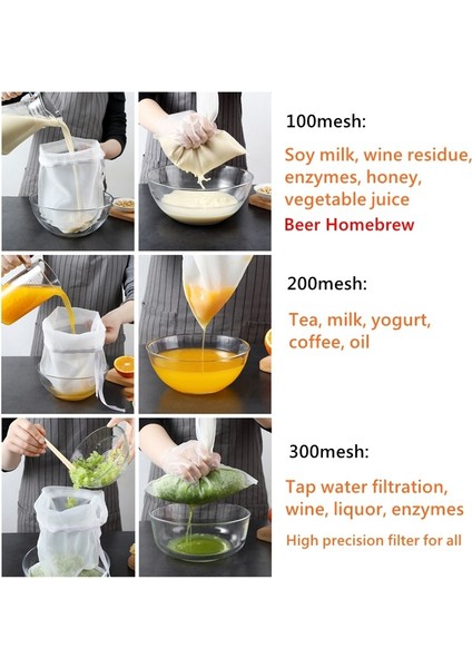 15X20CM Tarzı 200MESH 75MIKRON Bira Homebrew Bira Filtre Torbası Yeniden Kullanılabilir Mutfak Gıda Filtre Torbaları Süzgeç Bira Somun Süt Suyu Filtreleri Için Ince Örgü Çanta (Yurt Dışından) indirimleri
