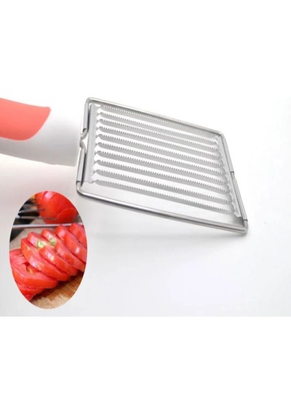 Yeşil Stil 1 Adet Yeni Domates Dilimleme Paslanmaz Çelik Tırtıklı Yumurta Meyve Peynir Doğrayıcı Domates Kesici Et Frok Mutfak Özel Araçları (Yurt Dışından)