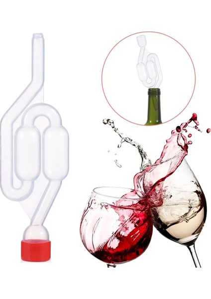 Gül Kırmızı Stili 1 Adet Şeffaf Hava Kilidi Kabarcık Grommet Egzoz Su Contası Vana Bira Şarap Yapımı Için S-Şekil Mantarlı Tek Yönlü Bira (Yurt Dışından) modelleri