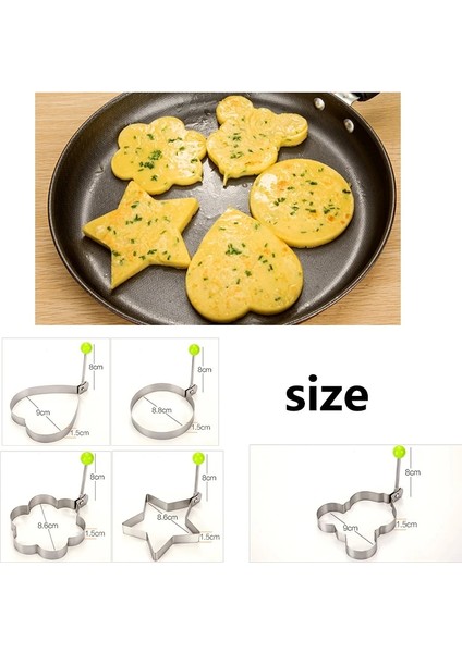 No.6 Tarzı Paslanmaz Çelik Kızarmış Yumurta Şekillendirici Pişirme Araçları Şekillendirici Omlet Şekillendirici Gözleme Halkası Daire Kalıp Kalıp Kızartma Pişirme Aksesuarları (Yurt Dışından)