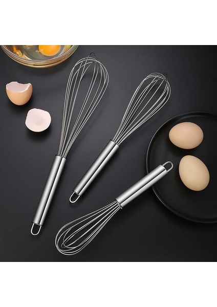 10 Inç Tarzı 6 Boyutlu Gümüş Saplı Paslanmaz Çelik Balon Yumurta Araçları Ev Mutfak Manuel Süt Krema Çırpma Karıştırma Yumurta Çırpıcı Çırpma (Yurt Dışından) modelleri