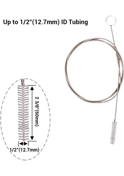 12,7 mm Kimlik Stili 3 Farklı Boyutlu Eter Spiral Temizleme Fırçası Bira Silikon Hortum Temizleyici Hava Pompası Hortum Tüpü Filtre Boruları Silikon Tüp (Yurt Dışından)