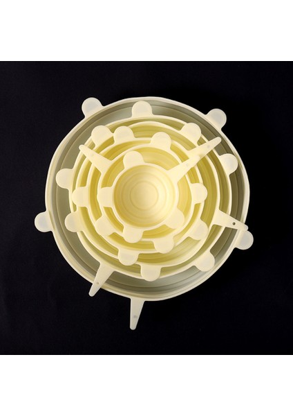 Sarı Stil 6 Adet Yeniden Kullanılabilir Silikon Gıda Kapakları Evrensel Silikon Streç Kapaklar Tencere Meyve Kapakları Tapa De Silicona Para Alimentos (Yurt Dışından)