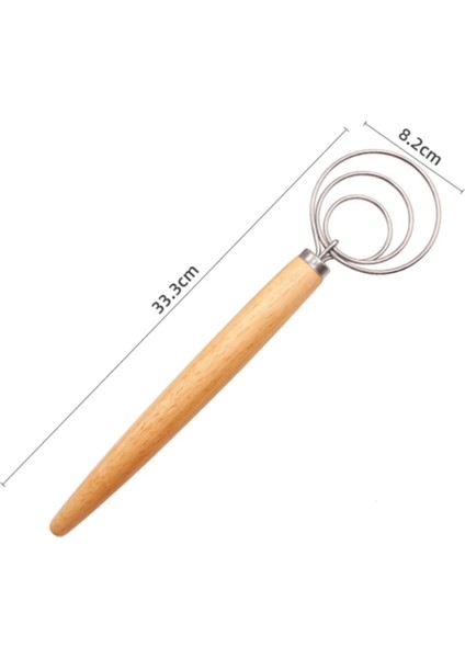 C Stili Dıy Ekmek Araçları Fırında Aksesuarları Manuel Paslanmaz Çelik Bobin Yumurta Çırpıcı Ahşap Saplı Karıştırıcı Hamur Çırpma Gadget Un Karıştırıcı (Yurt Dışından)
