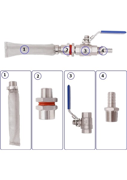 Homebrew Kaynaksız Kettlekeg Dönüştürme Kiti W" Bazuka Ekran Bira Mash Tun 2 Parçalı Küresel Vana Kiti 304 Sss (Yurt Dışından) fiyatları