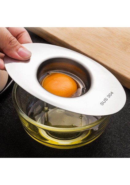 Bir Stil Paslanmaz Çelik Yumurta Beyaz Ayırıcı Aletler Yumurta Sarısı Filtre Aletleri Mutfak Aksesuarları Ayırma Huni Kaşığı Yumurta Bölücü Aracı (Yurt Dışından) fırsatları