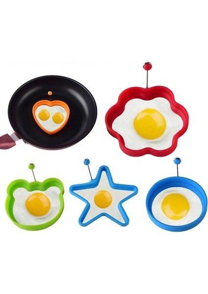 B Rastgele Renk Stili Çeşitli Şekiller Silikon Kızarmış Yumurta Gözleme Kalıbı Omlet Yumurta Kalıbı Yemek Pişirmek Için Kahvaltı Kızartma Tavası Fırın Mutfak (Yurt Dışından) modelleri
