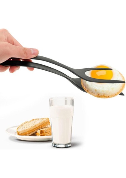 Kırmızı Stil 2 In 1 Kavrama Çevirme Maşası Yumurta Maşası Fransız Tostu Gözleme Yumurta Kelepçesi Omlet Aksesuarları (Yurt Dışından) modelleri