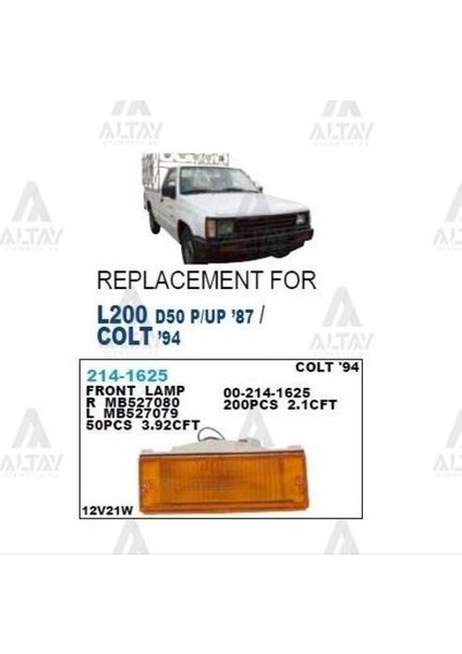 2141625RAE Tampon Sinyal Lambası Sağ Mitsubishi L200 87-97 527080