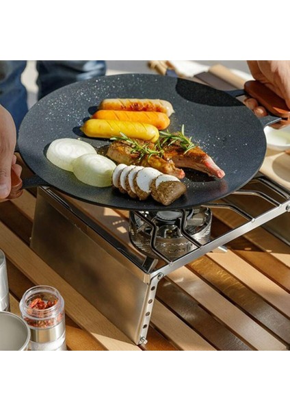 2 Adet Tarzı 2'li Paket Coolcamp Saplı Tava Barbekü Plakası Fırın Tepsisi Oluklu Kolları Avlu Balıkçılık Için Taşınabilir Izgara (Yurt Dışından) modelleri