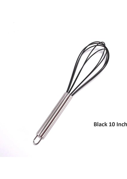 Siyah 10 Inç Tarzı Ajoyous Inç Renkli Yumurta Çırpma Paslanmaz Çelik Yumurta Çırpma Mutfak Tel Balon Çırpma Süt Yumurta Çırpıcı Karıştırma Mikser Aracı (Yurt Dışından)