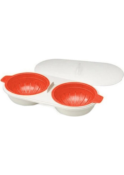 22X10.5X6CM Turuncu Stil Yaratıcı Yumurta Poacher Yumurta Buharlı Pişirici Mikrodalga Fırın Mükemmel Haşlanmış Yumurta Bölücü Sarısı Kalıp Çift Katmanlı Yumurta Ocak Mutfak Gereçleri (Yurt Dışından)