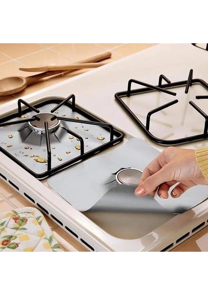2pcs-Gümüş Tarzı Gaz Sobası Koruyucu Ped Ocak Kapağı Astar Temiz Mat Pad Anti-Kirlenme ve Yağ Geçirmez Soba Koruyucu Mutfak Aksesuarları (Yurt Dışından) indirimleri
