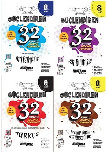 Ankara 8.sınıf Lgs 4'lü Güçlendiren 32 Haftalık 4 Ana Branş Denem