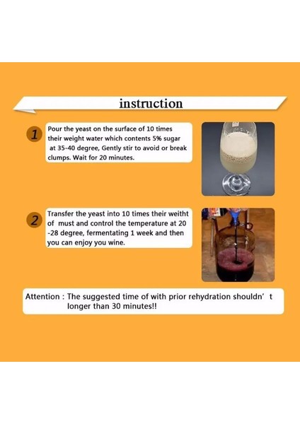 10G Şarap Mayası Ev Bira Saccharomyces Cerevisiae Meyve Şarabı Maya 10G 50KG Üzüm Alkol Aktif Kuru Maya Likörü (Yurt Dışından) fiyatları