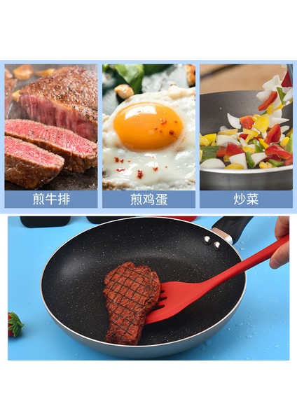 Kırmızı Stil Büyük Silikon Mutfak Gereçleri Yapışmaz Set Pişirme Gereçleri Araçları Kaşık Spatula Isıya Dayanıklı Karıştırma Kepçe Karıştırma Tencere (Yurt Dışından)