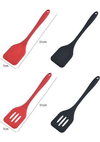 Kırmızı Stil Büyük Silikon Mutfak Gereçleri Yapışmaz Set Pişirme Gereçleri Araçları Kaşık Spatula Isıya Dayanıklı Karıştırma Kepçe Karıştırma Tencere (Yurt Dışından)