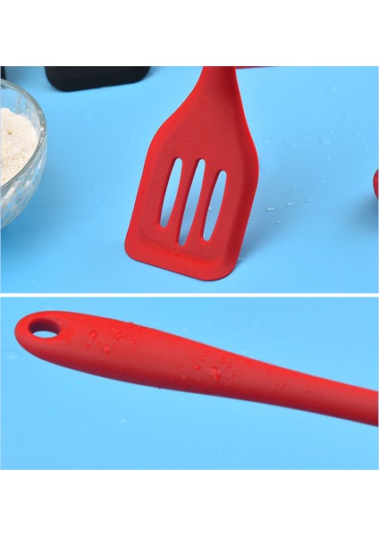 Kırmızı Stil Büyük Silikon Mutfak Gereçleri Yapışmaz Set Pişirme Gereçleri Araçları Kaşık Spatula Isıya Dayanıklı Karıştırma Kepçe Karıştırma Tencere (Yurt Dışından)