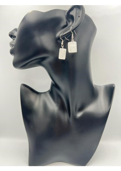 Sertifikalı Kristal Kuvars Doğal Taş Küp Kesim Küpe Aaa Kalite modelleri