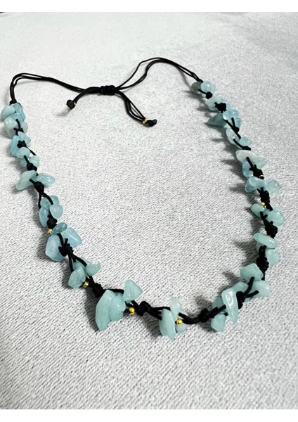 Sertifikalı Akuamarin Doğal Taş Tasarım Kolye