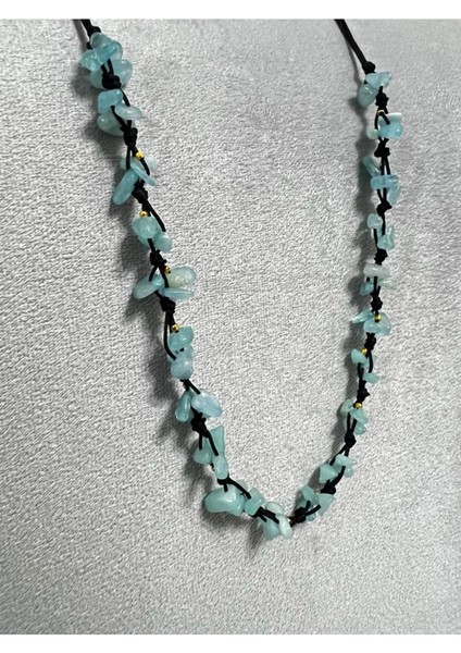 Sertifikalı Akuamarin Doğal Taş Tasarım Kolye modelleri