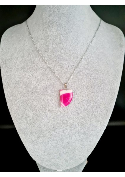 Sertifikalı Akik Doğal Taş Kolye Aaa Kalite Sürpriz Hediyeli