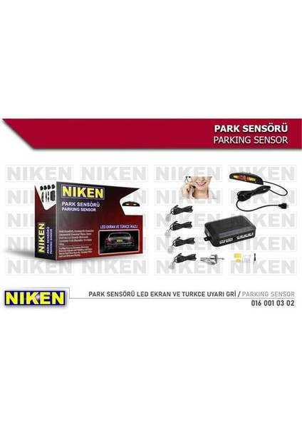 0160010302 Park Sensörü LED Ekran ve Turkce Uyarı Gri