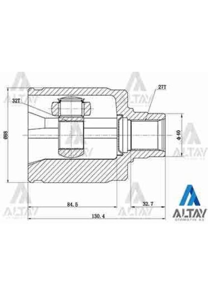 01836 Aks Kafası Iç Civic Accord 98-02 27X40X32 44310S3X300