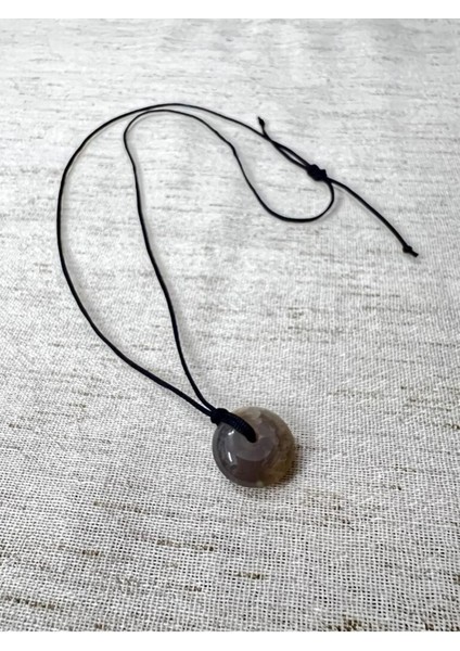 Sertifikalı Yosunlu Akik Doğal Taş Kolye Sürpriz Hediyeli Aaa Kalite Makrome Kapama