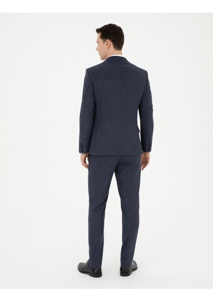 Erkek Lacivert Ekstra Slim Fit Yelekli Takım Elbise 50285274-VR033