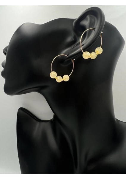 Sertifikalı Sitrin Doğal Taş Küpe modelleri