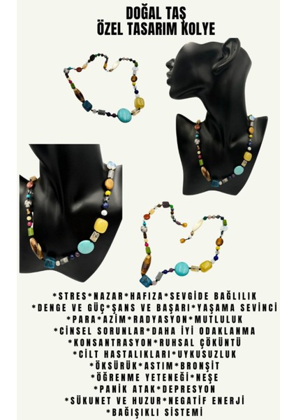 Sertifikalı Doğal Taş Tasarım Kolye Aaa Kalite Özel Tasarım El Işçiliği