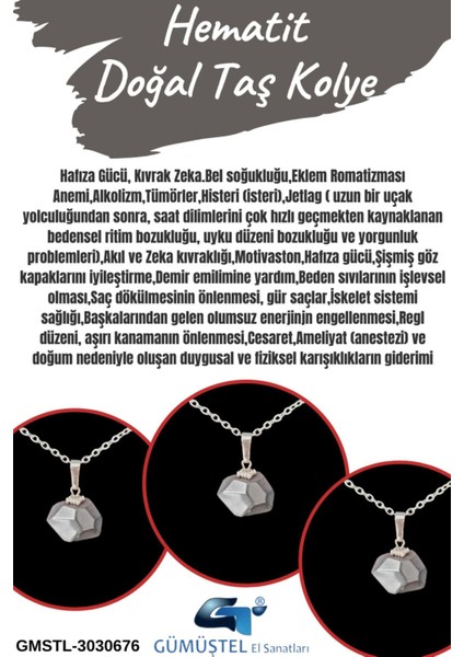 Sertifikalı Hematit Doğal Taş Kolye Faseta Kesim Aaa Kalite modelleri