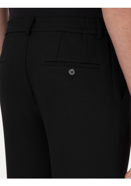 Erkek Siyah Slim Fit Kumaş Pantolon 50296135-VR046