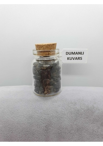 Sertifikalı Tüp Şişelerde Kırık Doğal Taşlar (Dumanlı Kuvars Delikli) 5X3CM Büyük Boy