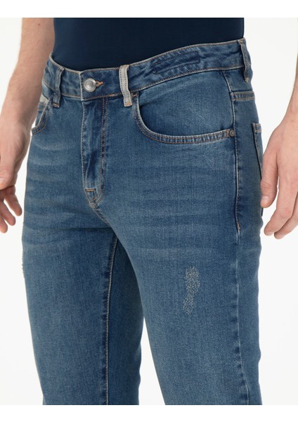 Erkek Mavi Slim Fit Jean Pantolon 50285133-VR036