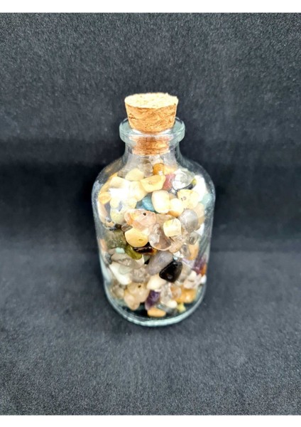 Sertifikalı Tüp Şişede Karışık Doğal Taş Delikli Doğal Taş 7.4x4.2 cm