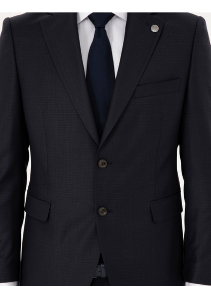 Erkek Lacivert Slim Fit Takım Elbise 50285257-Vr033