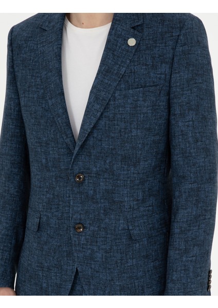 Erkek Açık Lacivert Slim Fit Takım Elbise 50285256-Vr059